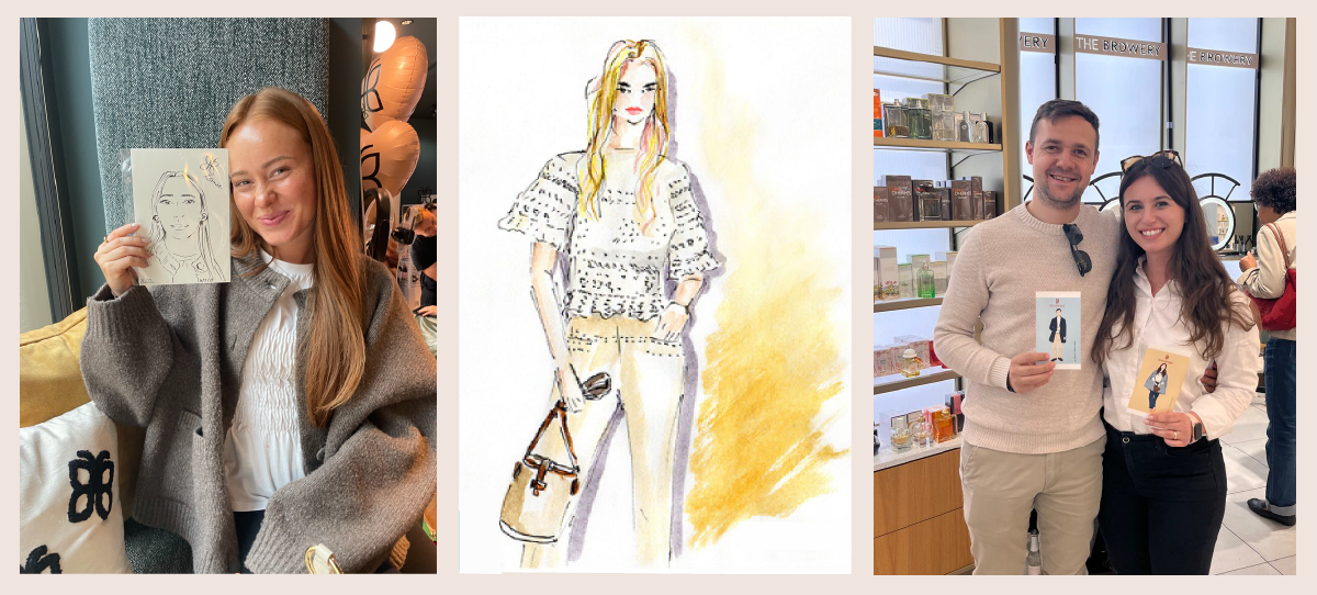 Parsa Breuninger Max Mara Portraits Live gezeichnete Portraits werden von glücklichen Kunden gezeigt